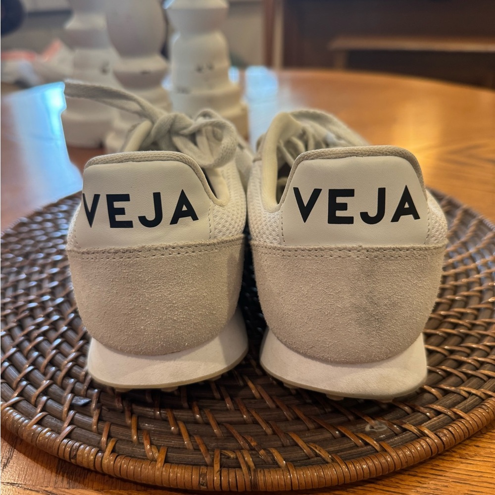 Veja Women's White and Tan Sneakers - Picture 2 of 6